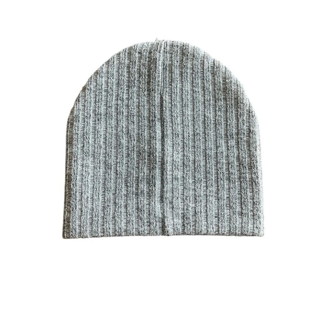 Ruffle and Roo Infant Hat Knit Ribbed Gray with Glitter Metallic Thread